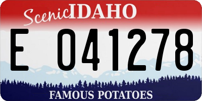 ID license plate E041278