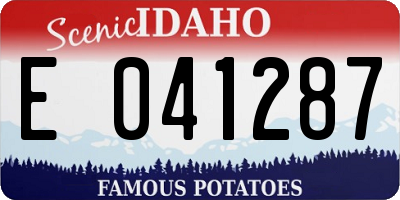 ID license plate E041287