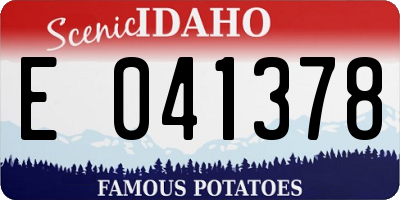 ID license plate E041378