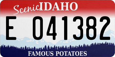 ID license plate E041382