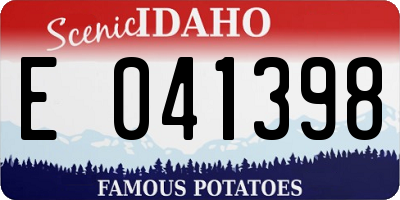 ID license plate E041398
