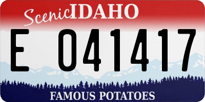 ID license plate E041417