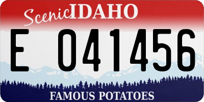 ID license plate E041456