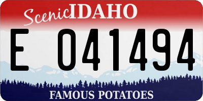 ID license plate E041494
