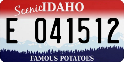 ID license plate E041512