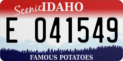 ID license plate E041549