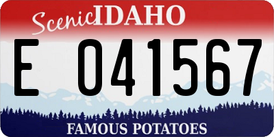 ID license plate E041567