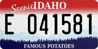 ID license plate E041581