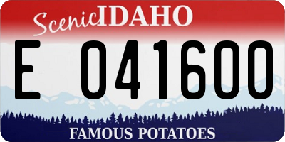 ID license plate E041600