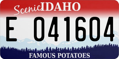 ID license plate E041604