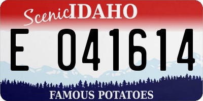 ID license plate E041614