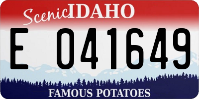 ID license plate E041649