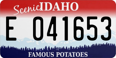 ID license plate E041653