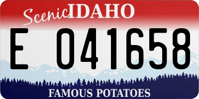 ID license plate E041658
