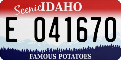 ID license plate E041670