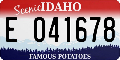 ID license plate E041678