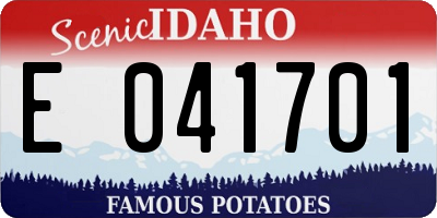 ID license plate E041701
