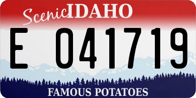 ID license plate E041719