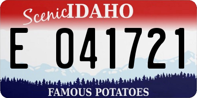 ID license plate E041721