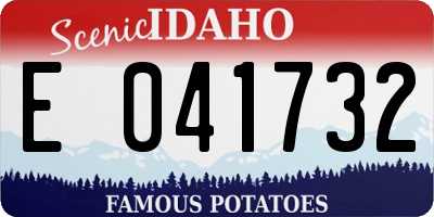 ID license plate E041732