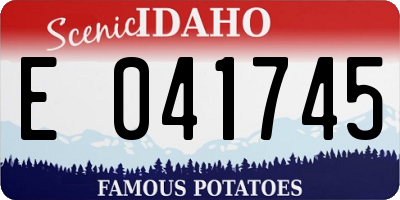 ID license plate E041745