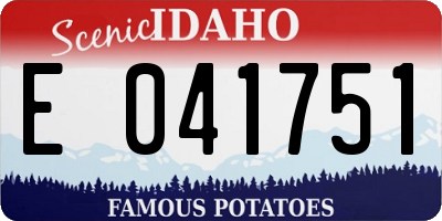 ID license plate E041751