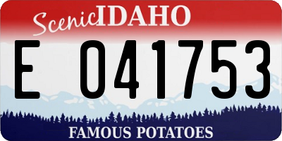 ID license plate E041753