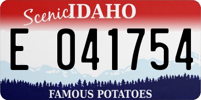 ID license plate E041754