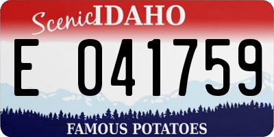 ID license plate E041759