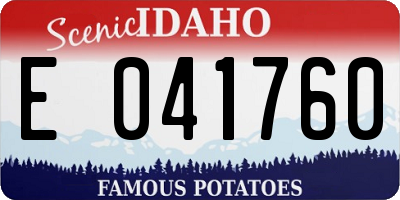 ID license plate E041760