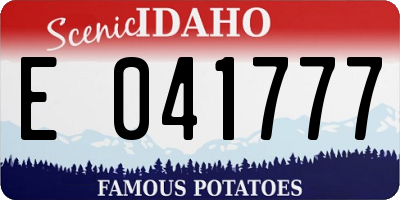 ID license plate E041777