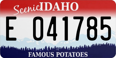 ID license plate E041785