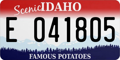 ID license plate E041805