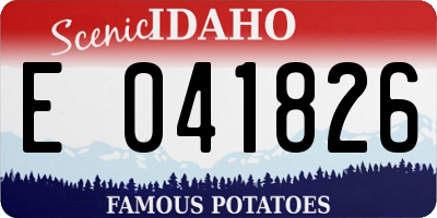 ID license plate E041826
