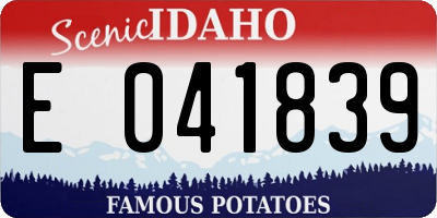 ID license plate E041839