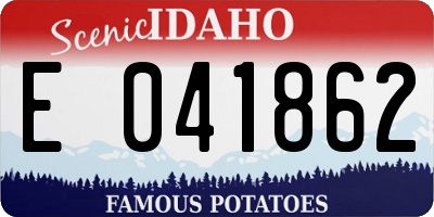ID license plate E041862