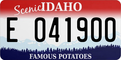 ID license plate E041900
