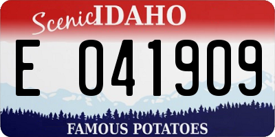 ID license plate E041909
