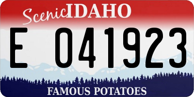ID license plate E041923