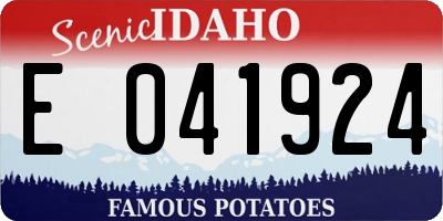 ID license plate E041924