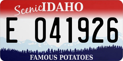ID license plate E041926