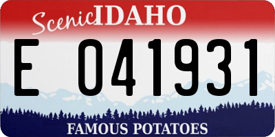 ID license plate E041931