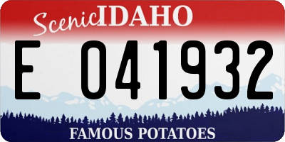 ID license plate E041932
