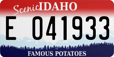 ID license plate E041933