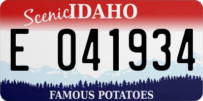 ID license plate E041934