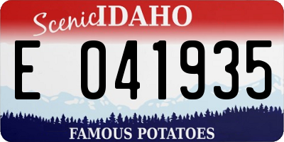 ID license plate E041935