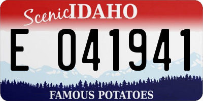 ID license plate E041941