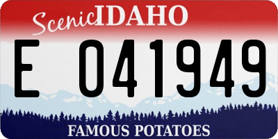 ID license plate E041949