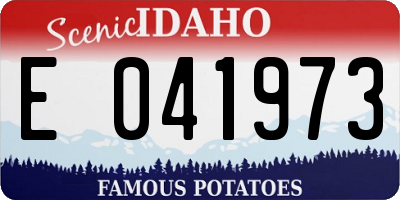 ID license plate E041973