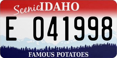 ID license plate E041998
